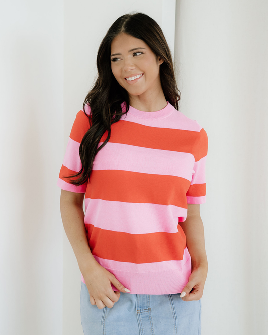 Striped Knitted Sweater Tee