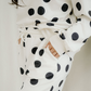 Polka Dot Print Drop Shoulder Pullover Drawstring Jogger Pant Set - Beige