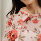 Rose Semi Sheer Crew Neck Long Sleeve Mesh Layering Top