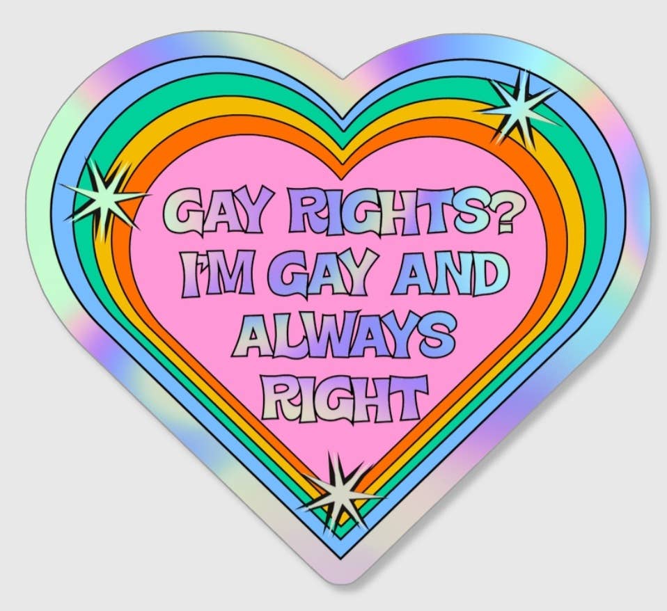 Funny gay rights sticker: Holographic