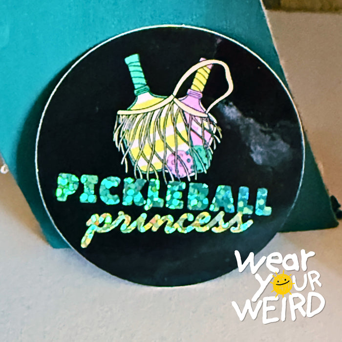 Pickleball Princess Glitter Sticker