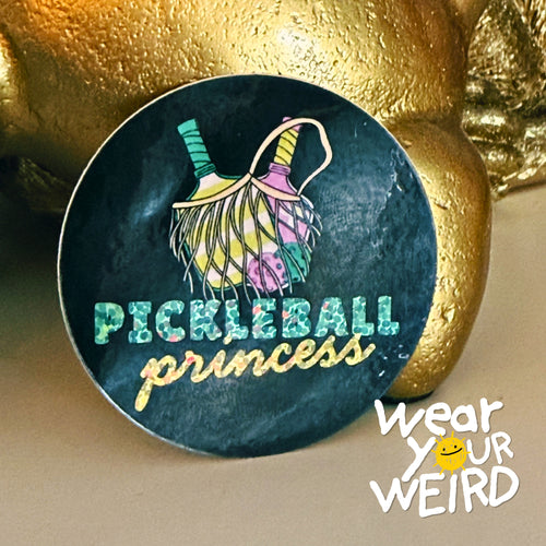 Pickleball Princess Glitter Sticker