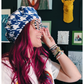 Houndstooth Pattern Knit Beret