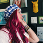 Houndstooth Pattern Knit Beret