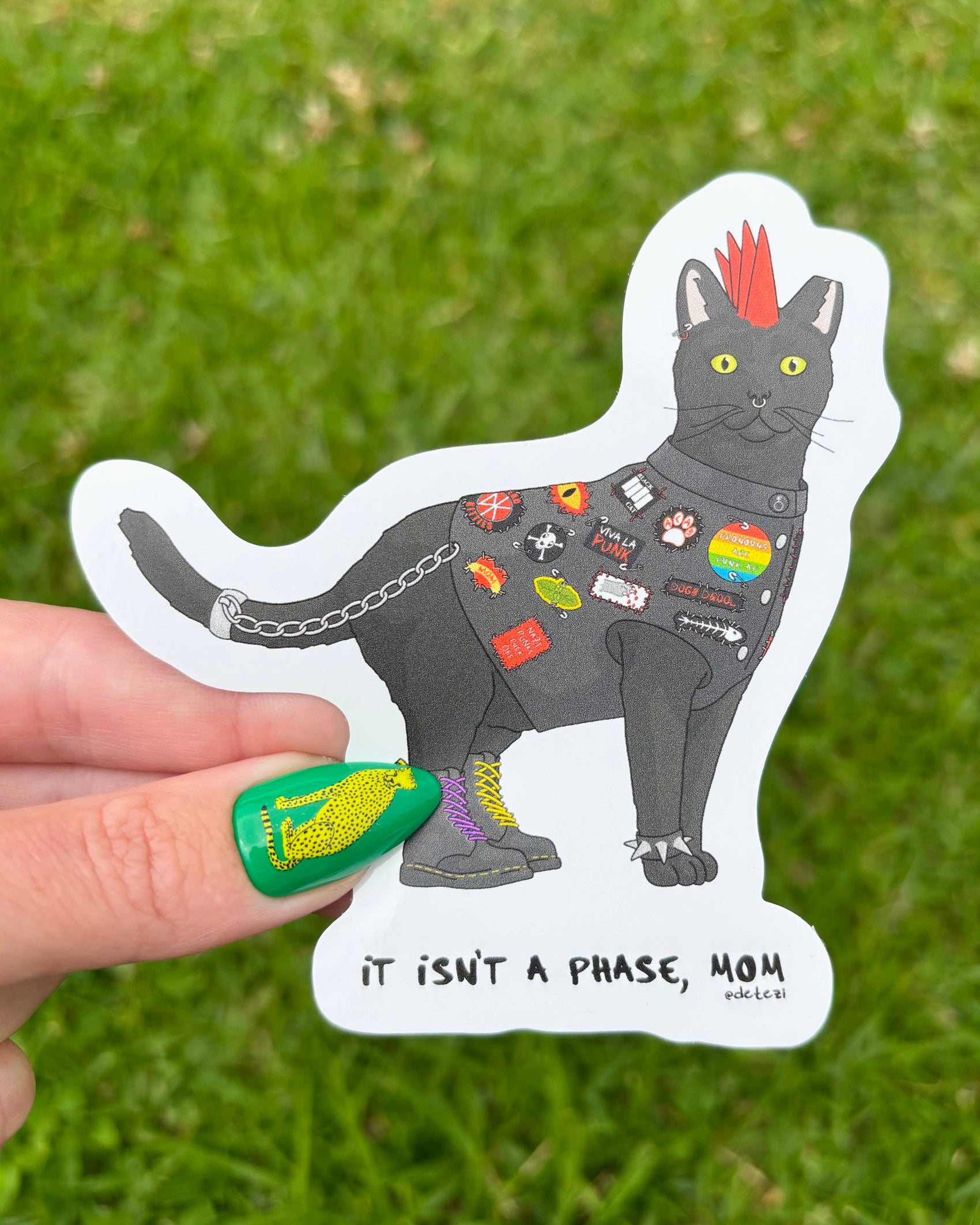It's Not A Phase Punk Cat Sticker