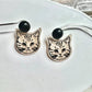 Sketch Cat Face Drop Earrings
