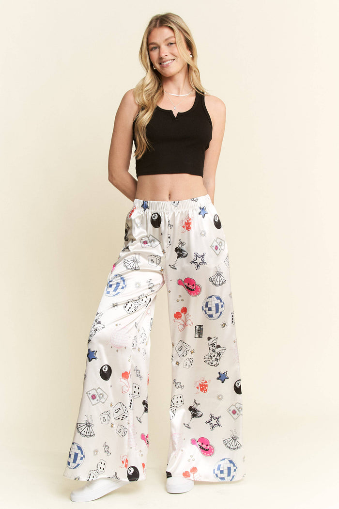 Party Collage Funky Satin Pants