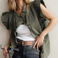 Green Ruffle Jacket Vest