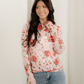 Rose Semi Sheer Crew Neck Long Sleeve Mesh Layering Top