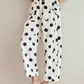 Polka Dot Print Bow Detail Pocketed Jeans