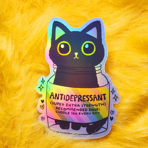 Antidepressant cat sticker