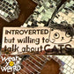 Introverted but Willing to Talk About Cats 2.5" Silver Metallic Sticker