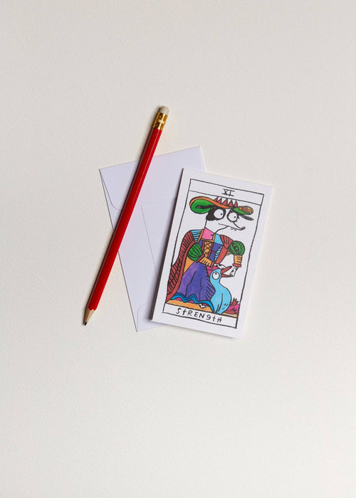 Strength tarot greeting card