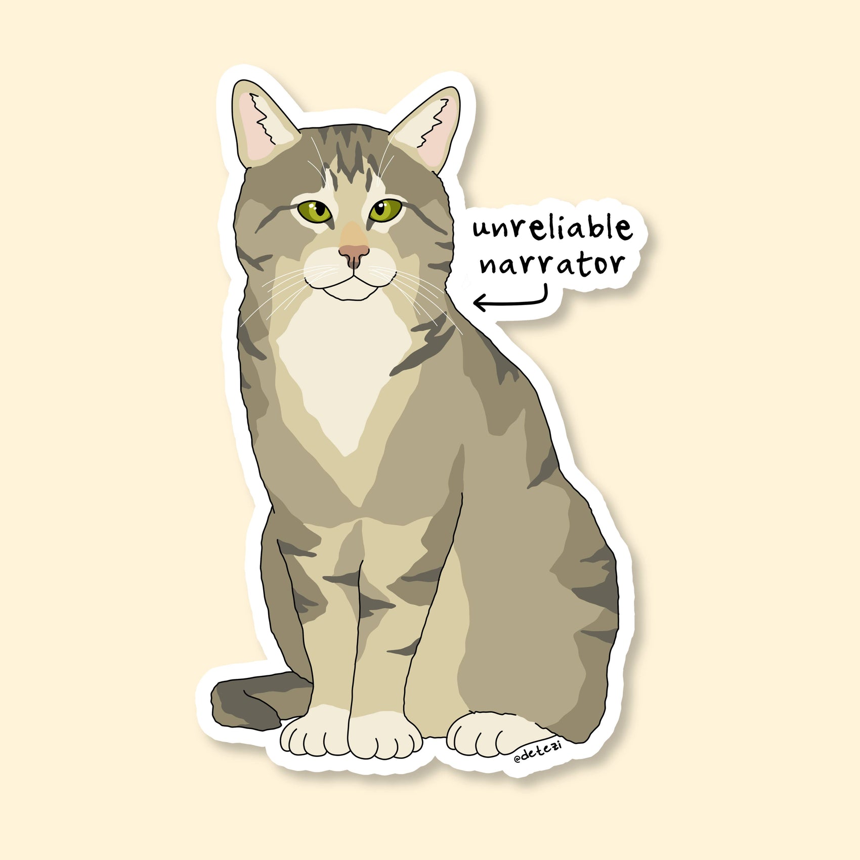 Unreliable Narrator Cat Sticker