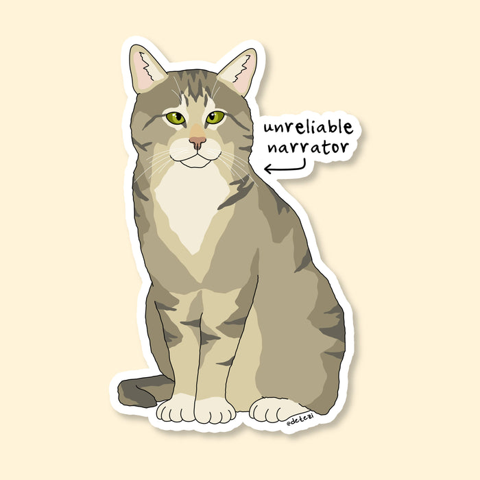 Unreliable Narrator Cat Sticker