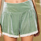 Matcha Daydream Velvet Shorts