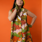Glam Mini House Dress in Earth-toned Meadow