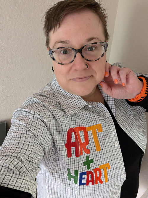 Art+Heart Unisex Distressed Plaid Boxy Shirt
