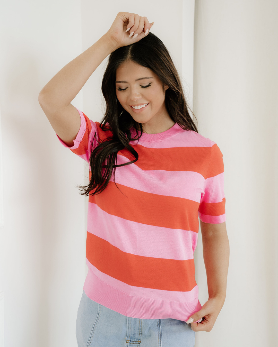 Striped Knitted Sweater Tee