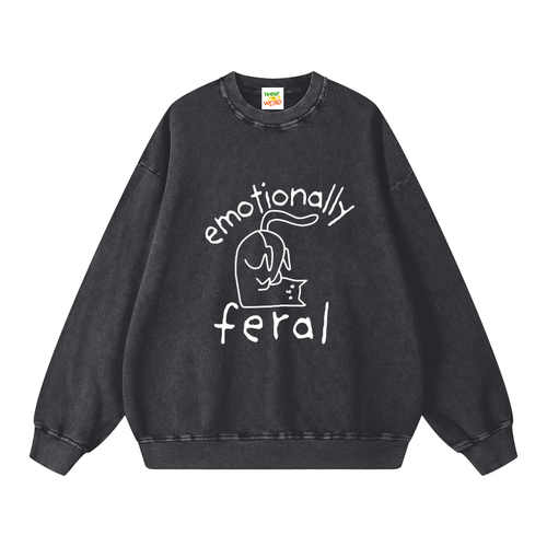 Emotionally Feral Oversized Cat Sweatshirt