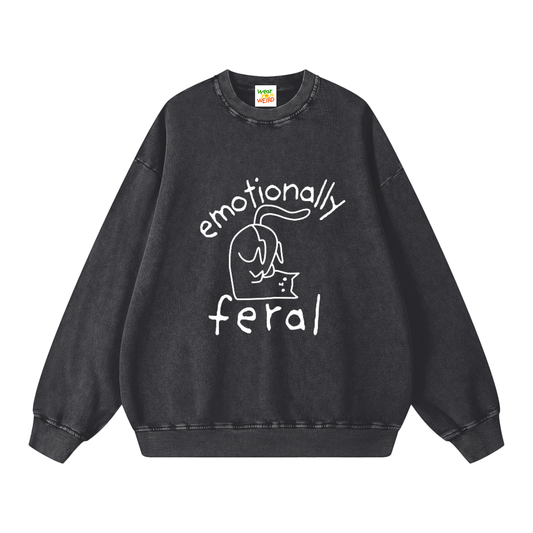 Emotionally Feral Oversized Cat Sweatshirt