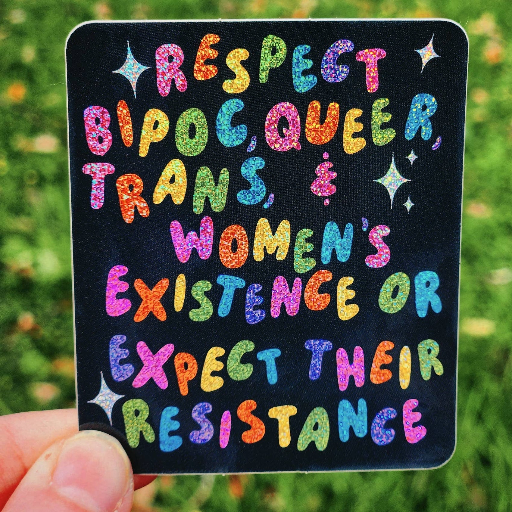 Respect Resistance Glitter Sticker