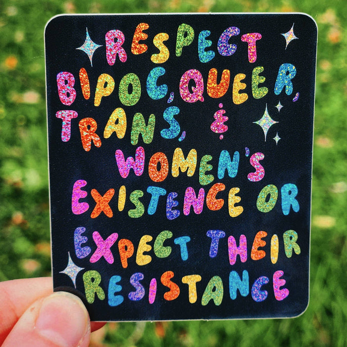 Respect Resistance Glitter Sticker