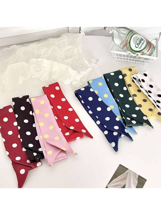 Playful Polka Dot Skinny Scarf/ Tie