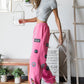 Multi Patches Joggers in Hot Pink