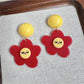 Smiley Flower Drop Earrings