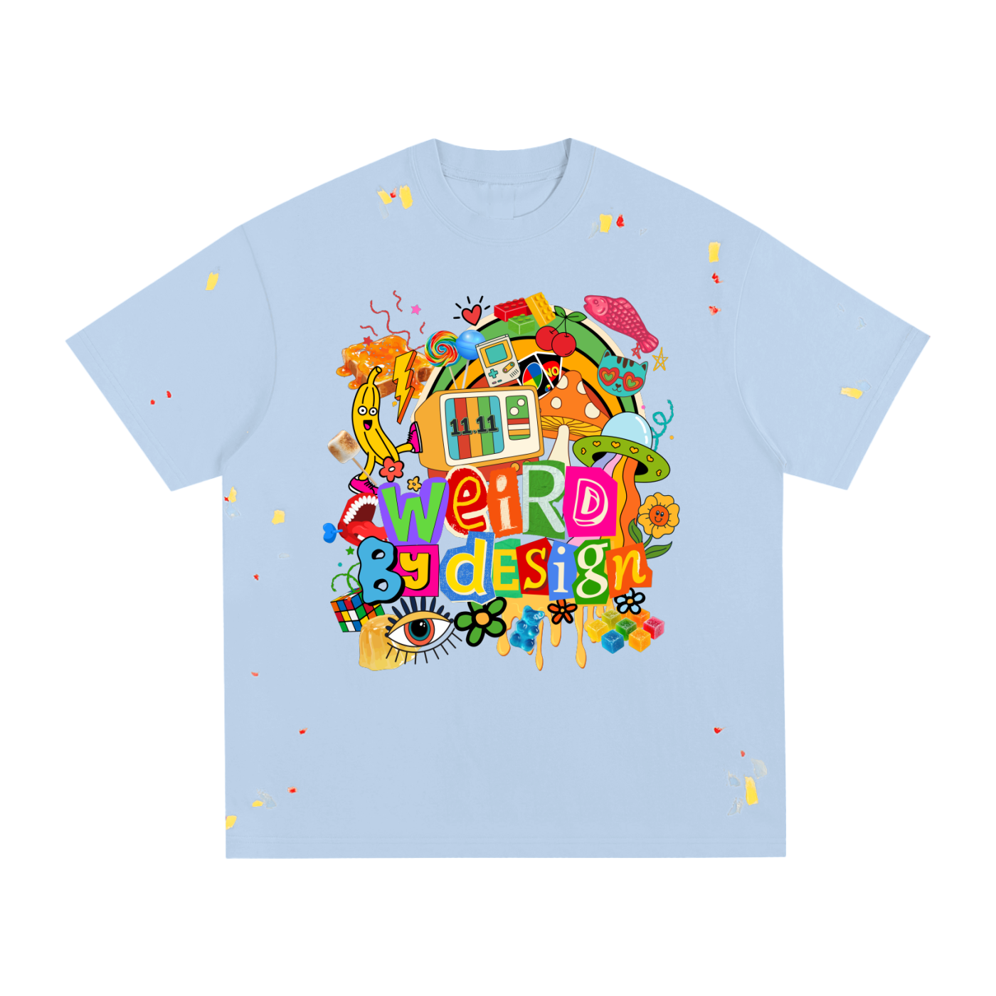 Weird by Design on textured Paint Splatter T-Shirt