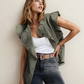 Green Ruffle Jacket Vest