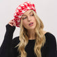 Houndstooth Pattern Knit Beret