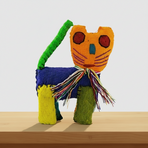 Hand-made in Mexico with Repurposed Wool - Felix the Cat 3D Art