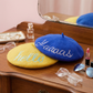 Hello Darling! Embroidered Beret in Yellow