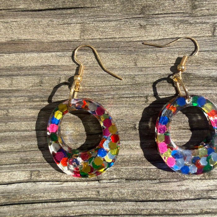 Confetti Chaos Oval Earrings