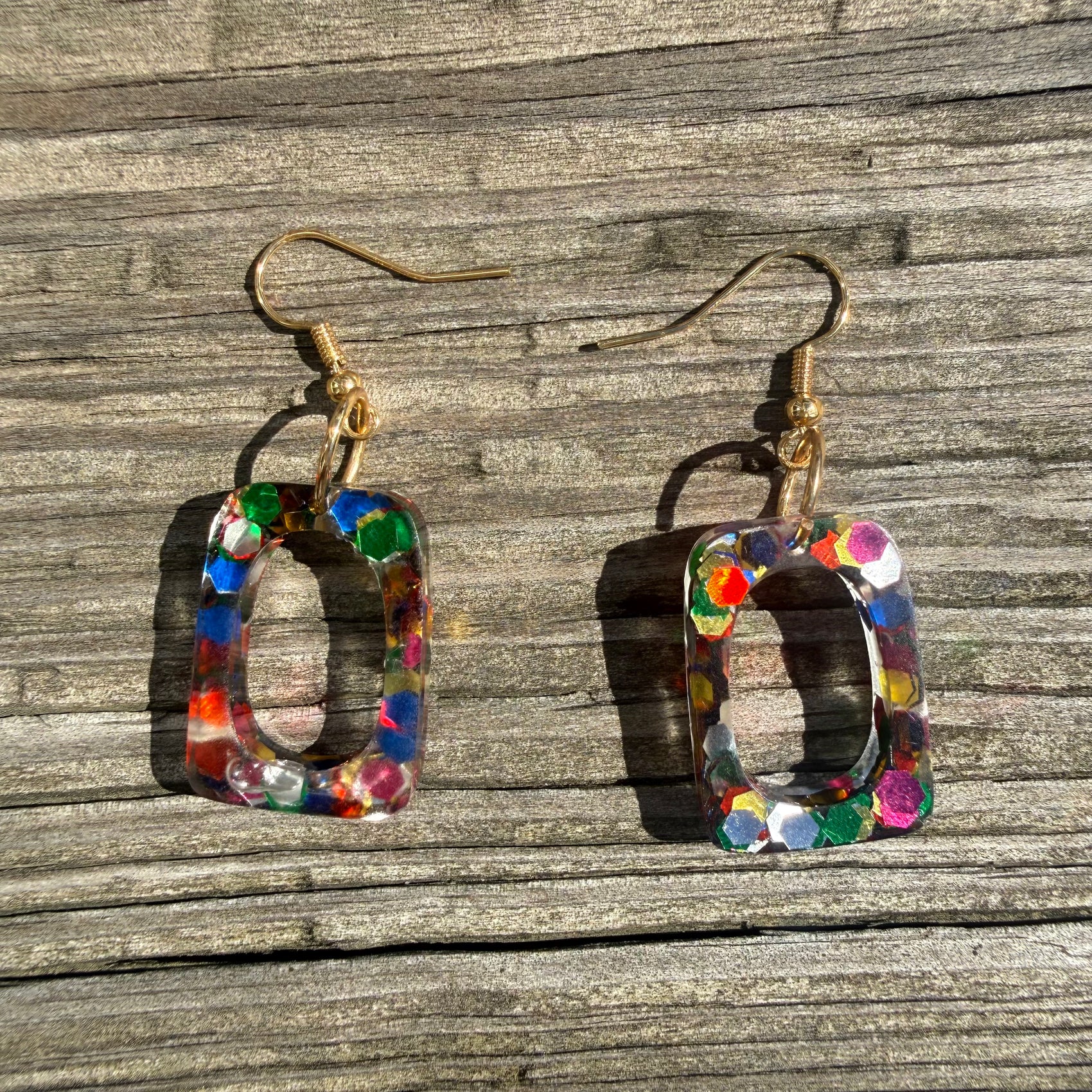 Confetti Chaos Square Earrings