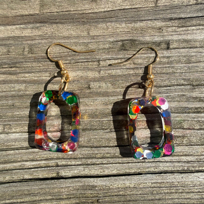 Confetti Chaos Square Earrings