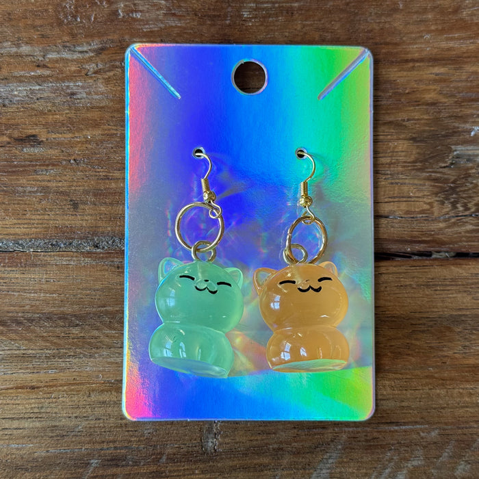 Multicolor Happy Cat Earrings