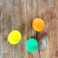 3 Felted Wool Ball Cat Toys   🟢 🟡 🟠