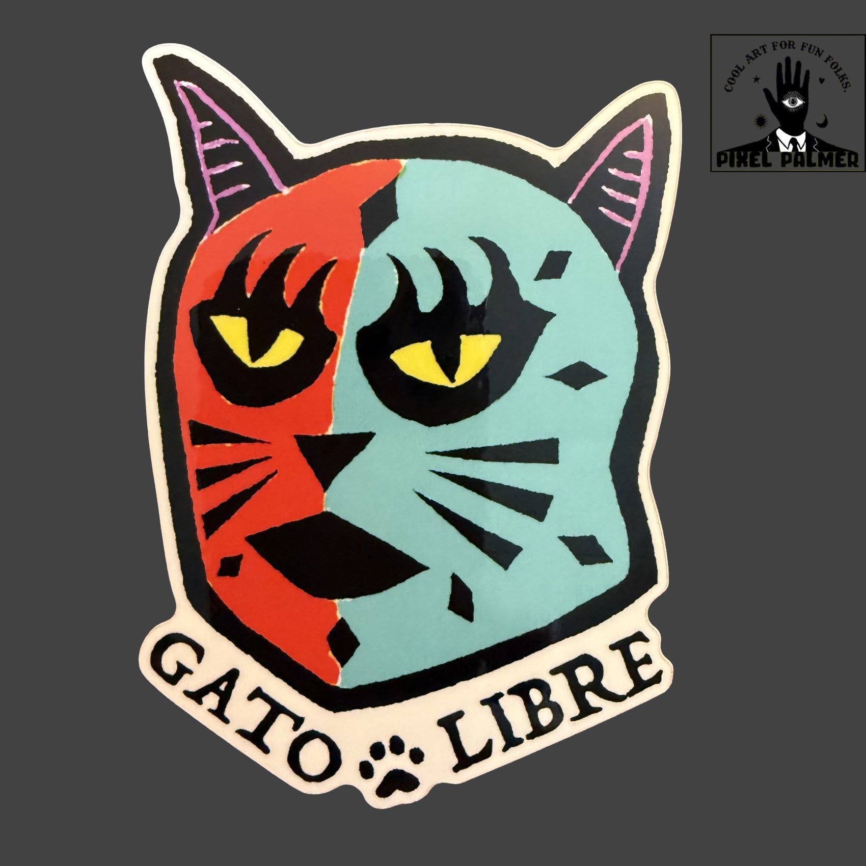 Gato Libre glossy vinyl sticker from Pixel Palmer