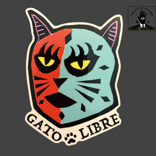 Gato Libre glossy vinyl sticker from Pixel Palmer