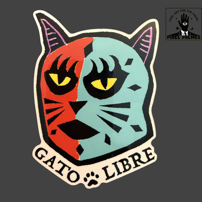 Gato Libre glossy vinyl sticker from Pixel Palmer