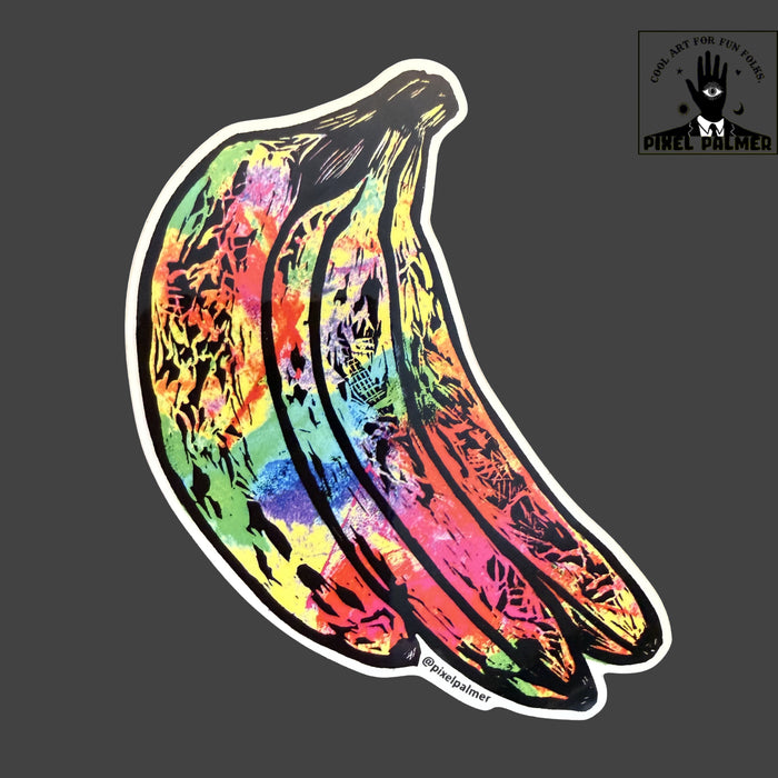 Grafitti Bananas glossy vinyl sticker from Pixel Palmer