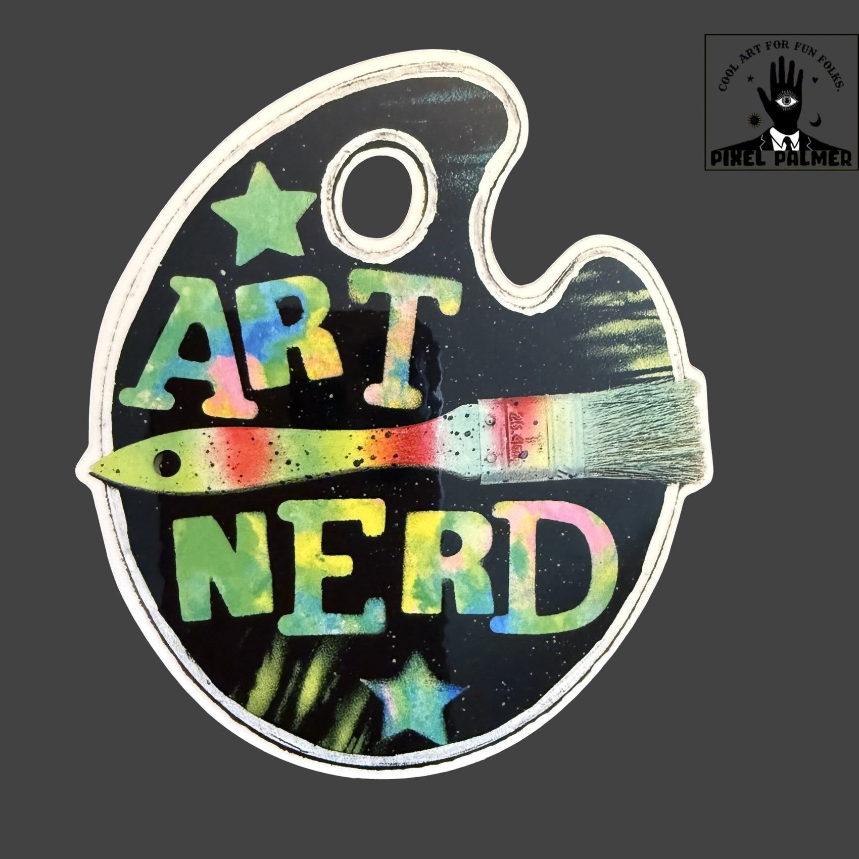 Art Nerd glossy vinyl sticker from Pixel Palmer