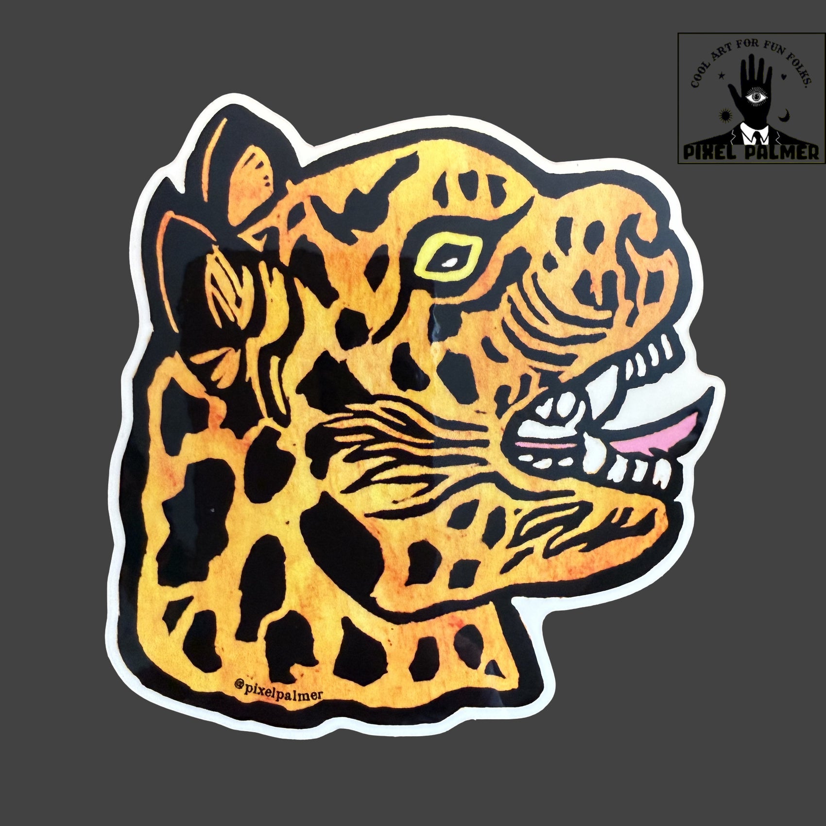 Jaguar glossy vinyl sticker from Pixel Palmer
