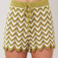 SUNSET STITCH CROCHET KNIT SHORTS