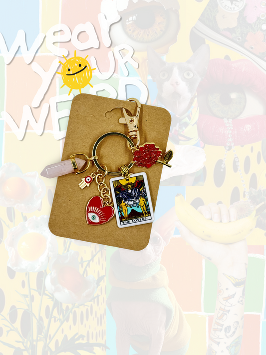 The Lovers Tarot Charm Keychain & Purse Charm