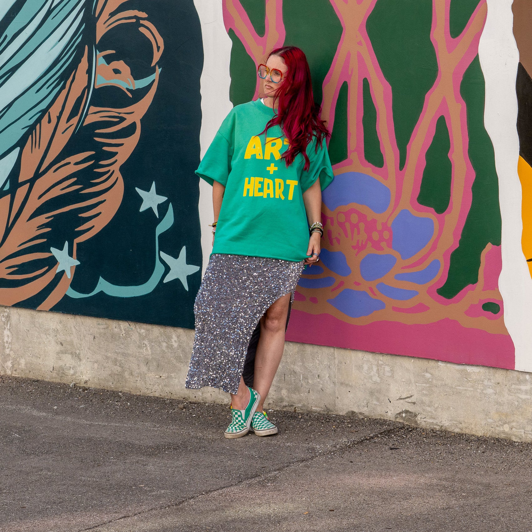 ART+Heart Sun Faded Raw Edge T-Shirt