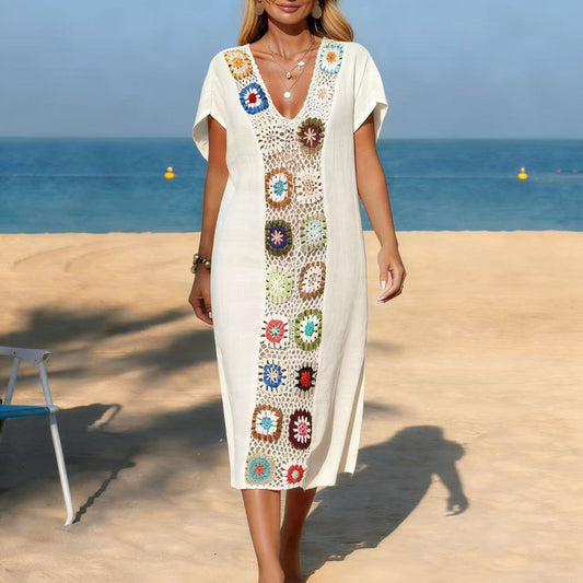 Mosaic Floral Beach Cover up